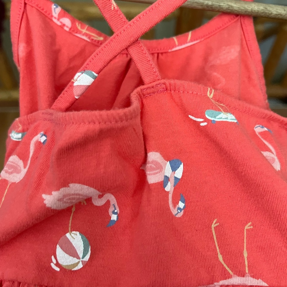 Cat & Jack Girls Flamingo Sundress - Size M (7/8) - Picture 2 of 5